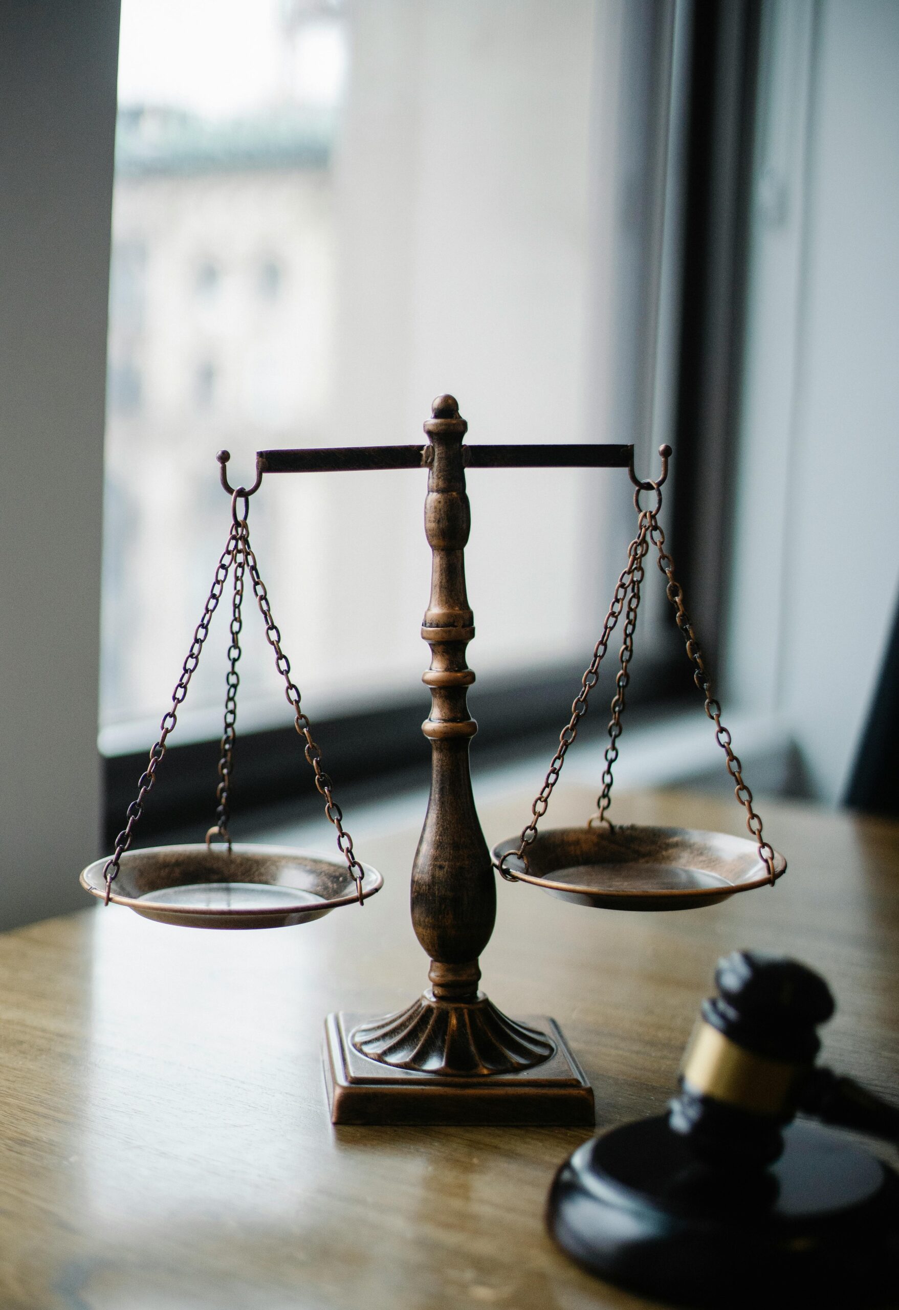 Scales of justice and gavel