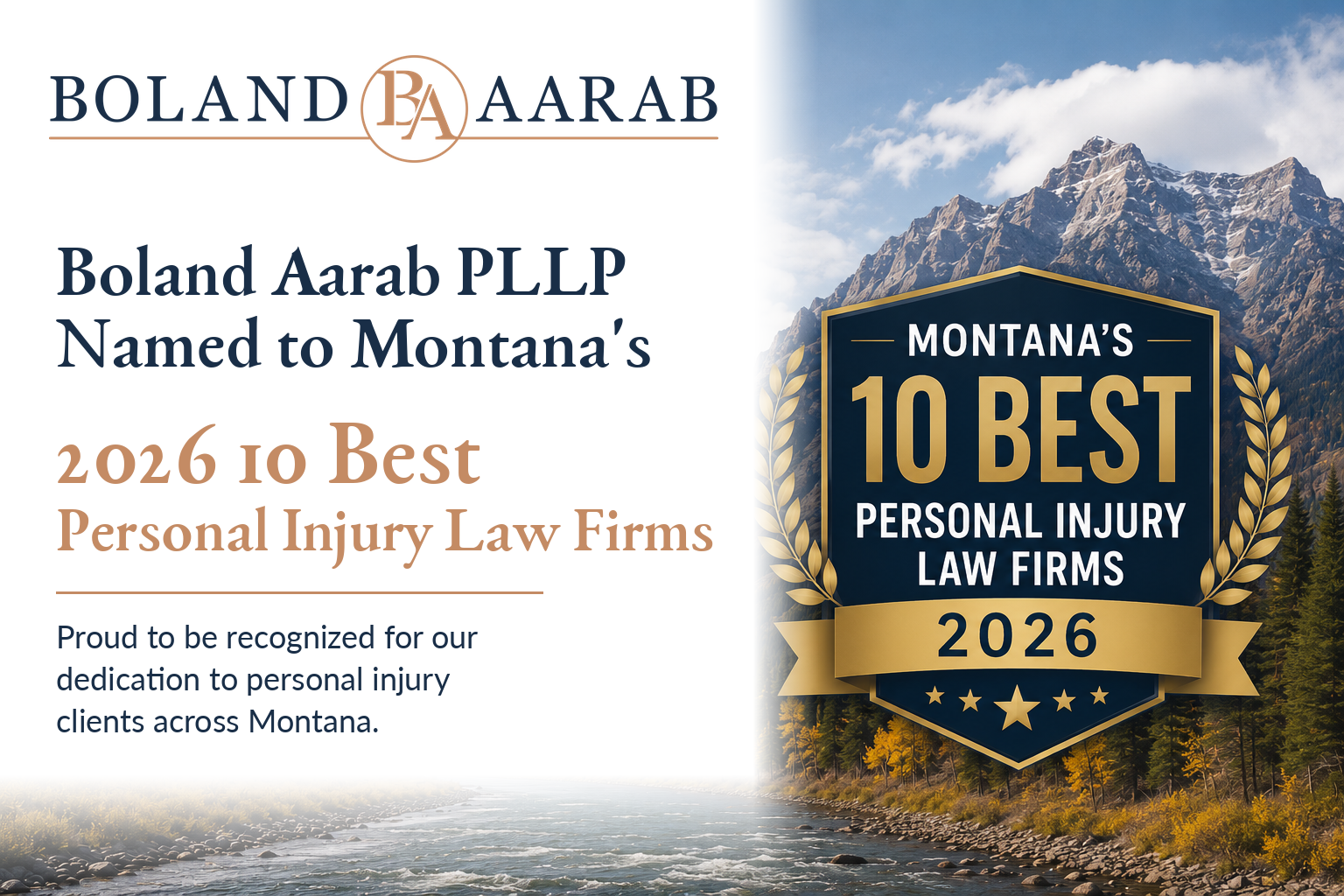 Boland Aarab PLLP Named to Montana’s 2026 10 Best Personal Injury Law Firms