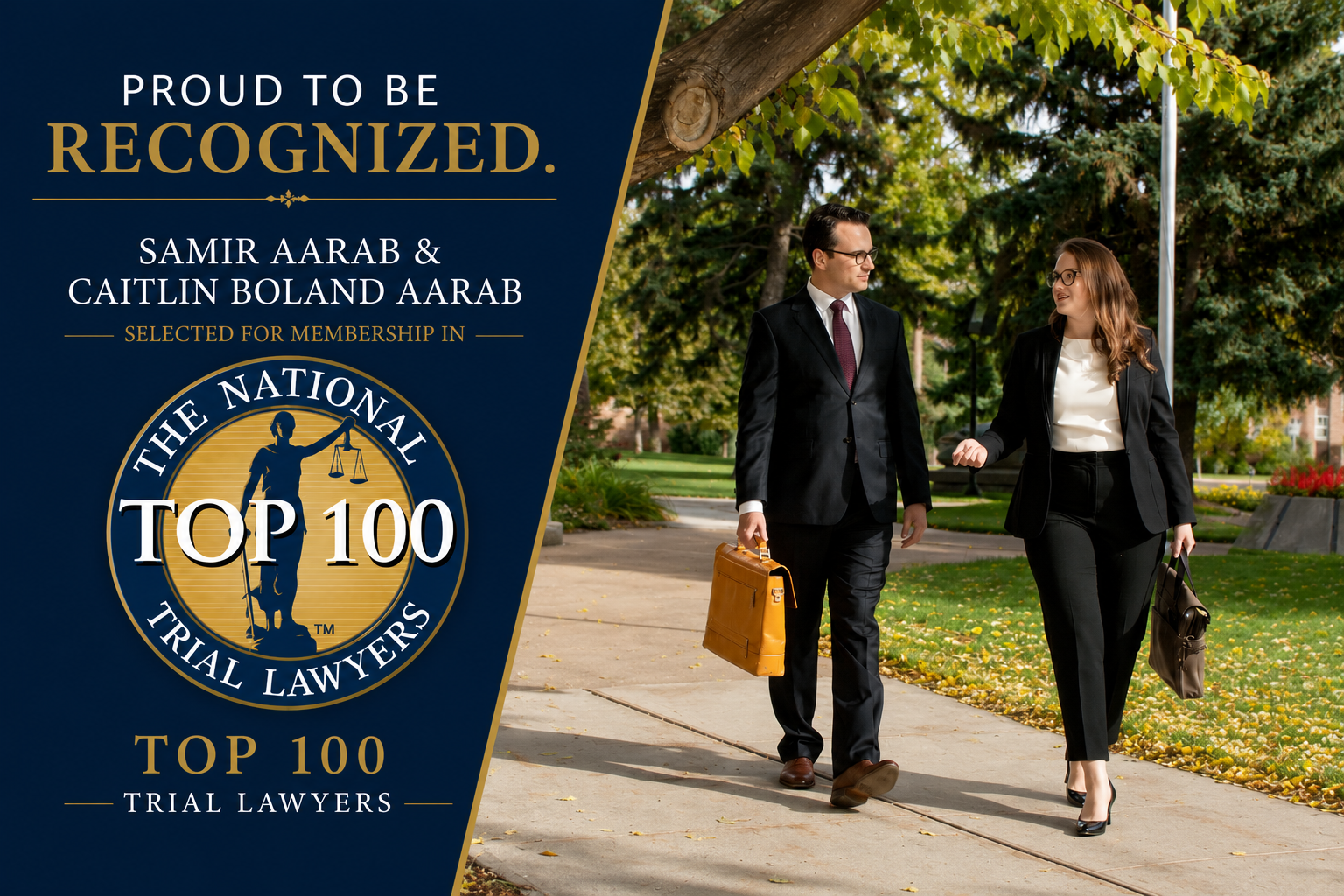 Samir Aarab and Caitlin Boland Aarab Named Top 100 Trial Lawyers